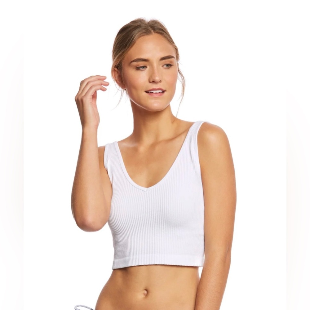 Free people Solid Rib Brami Yoga Crop Top